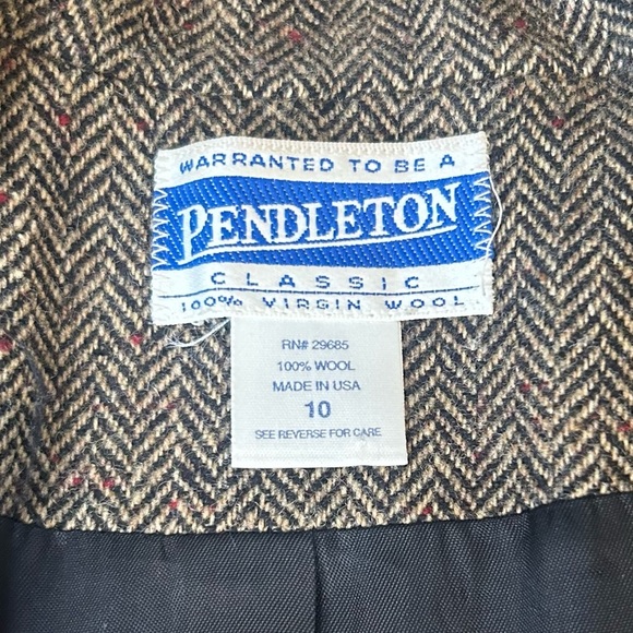 Pendleton Brown Wool Blazer Classic Notched Lapel - Picture 3 of 6